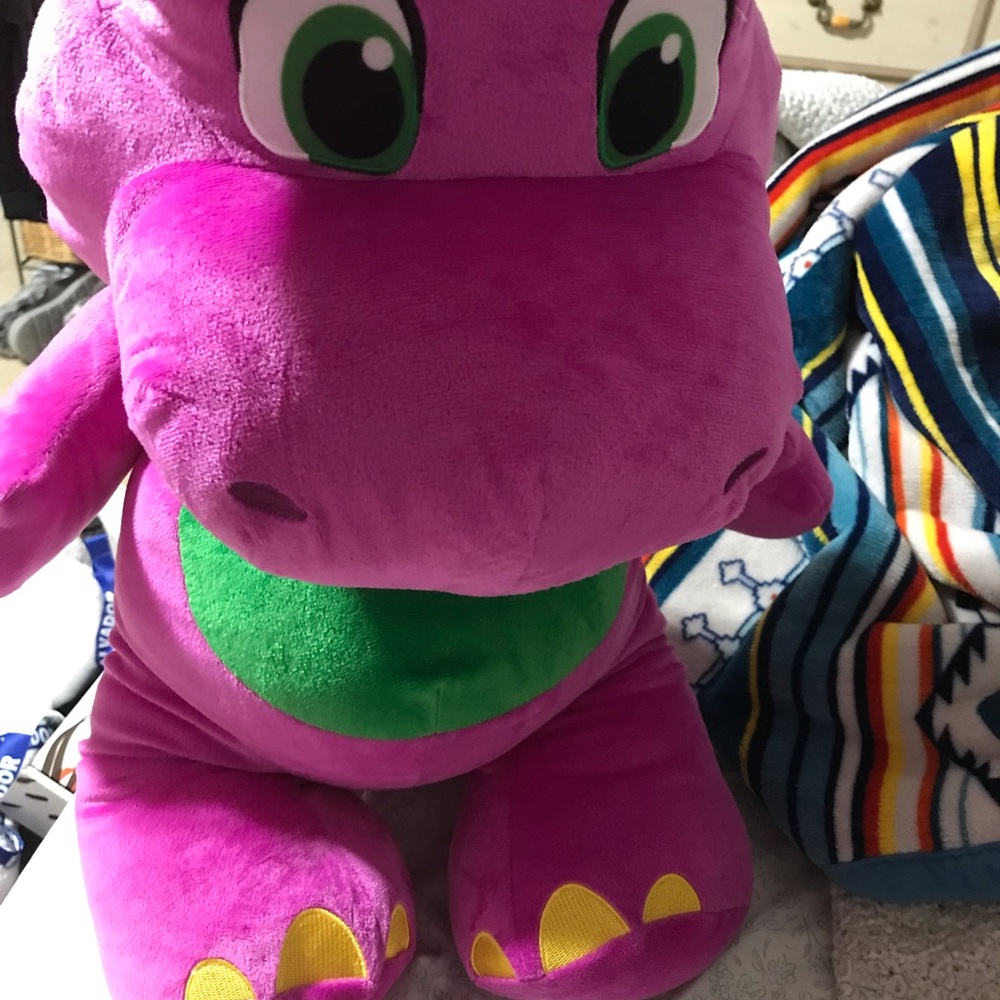 Plush Pink Dinosaur with Green Belly - Soft Kids Stuffed Toy